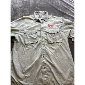 Kudzu‎ Men's RANGER BOATS Fishing Button Up Shirt Long Sleeve Large Khaki